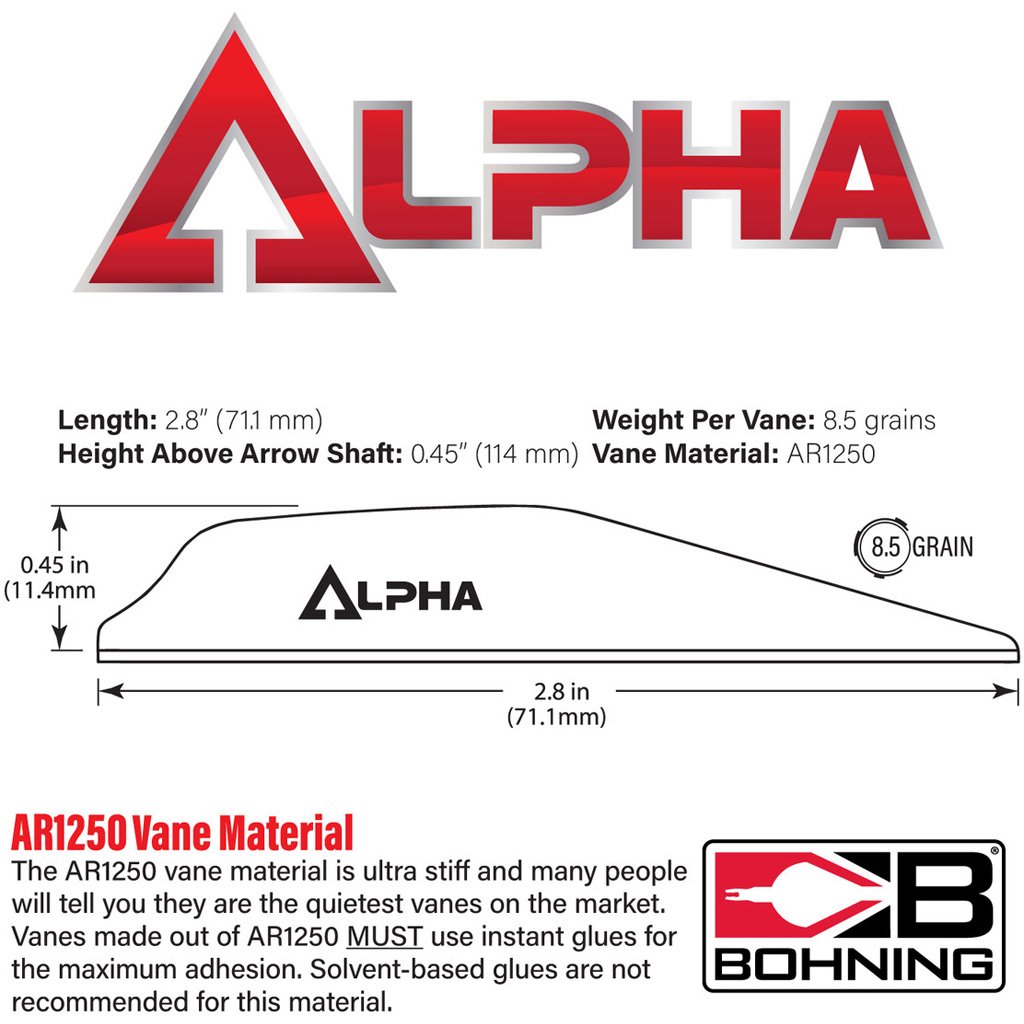 Bohning Alpha Vanes Neon Red 100 pk. - Image 2
