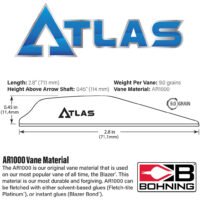Bohning Atlas Vanes Black 100 pk.