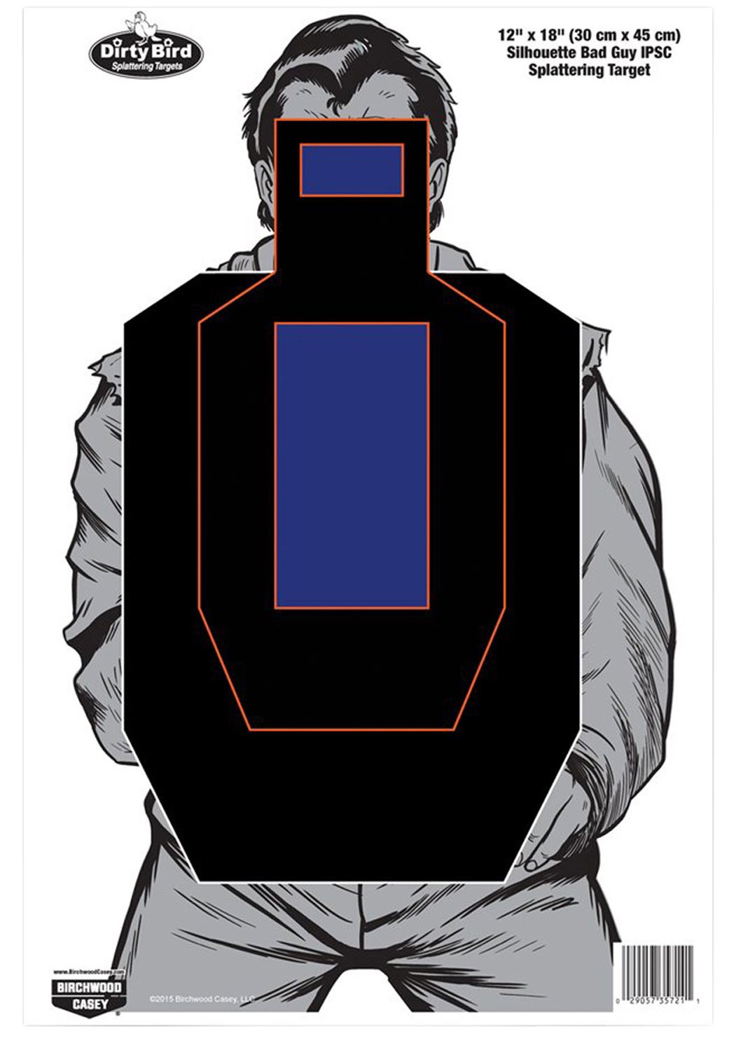 Birchwood Casey 35728 Dirty Bird Silhouette Tagboard Hanging Universal 12" x 18" Black/Blue/White 8 Per Pkg