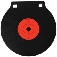 Birchwood Casey 47604 World of Targets Double Hole 8" Pistol/Rifle Black/Orange AR500 Steel Circle w/Crosshair & Diamond 0.38" Thick Hanging