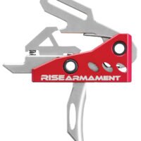 Rise Armament RA535APT RA-535 High Performance Single-Stage Straight Trigger with 3.50 lbs Draw Weight & Silver/Red Hardcoat Anodized Finish for AR-Platform