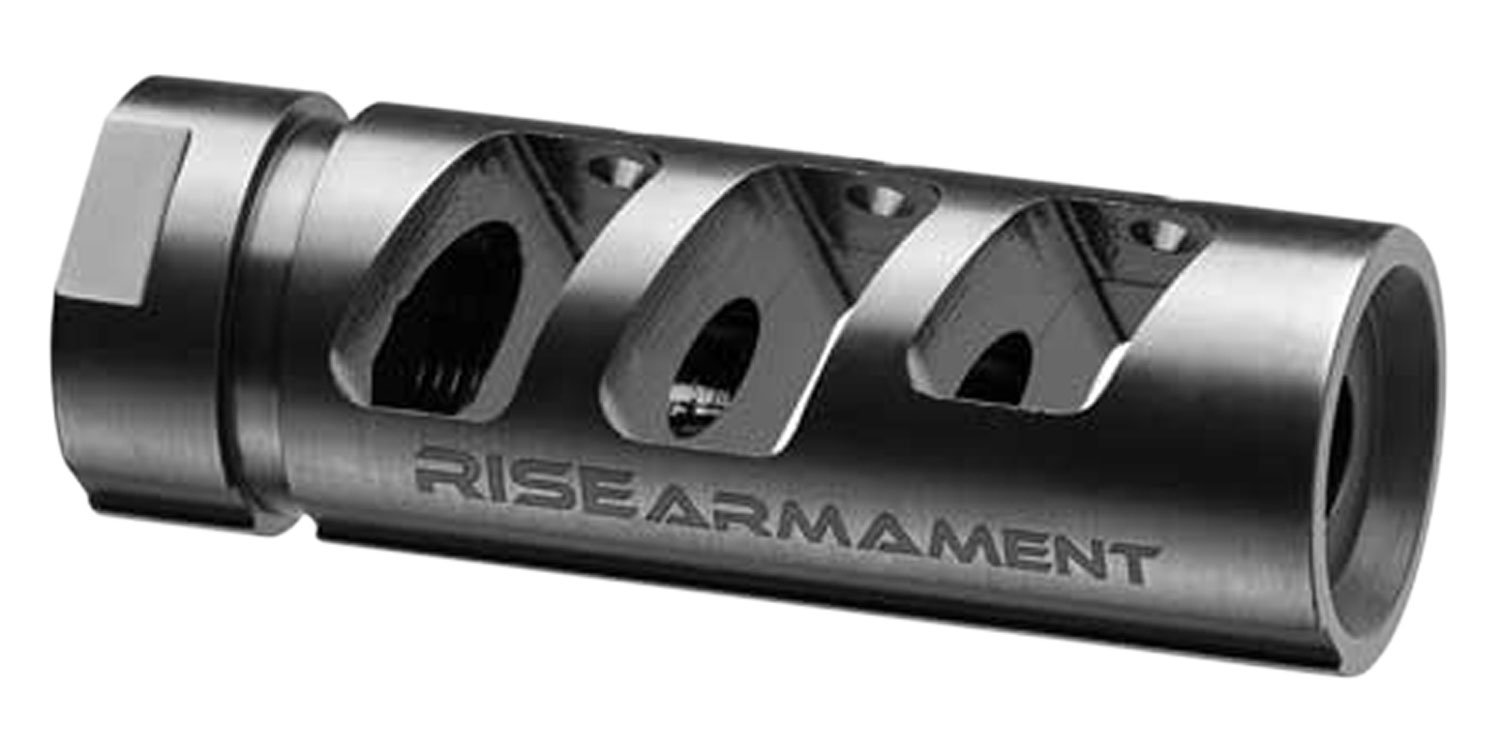 Rise Armament RA701223BLK RA-701 Compensator Black Nitride 416R Stainless Steel with 1/2"-28 tpi Threads & 2.50" OAL for 5.56x45mm NATO AR-Platform