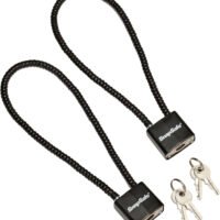 SnapSafe 75281 Lock Box Cable Lock with Padlock Steel PVC-Covered Black 2 Pack