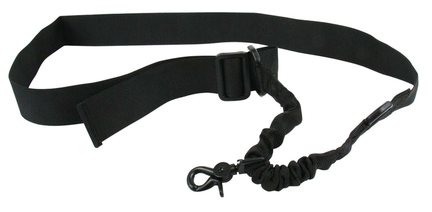 TacFire SL001B Single Point Sling Black Nylon 20"-30" OAL Adjustable Double Bungee Rifle/Shotgun