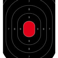 Birchwood Casey 35601 Dirty Bird Silhouette Tagboard Hanging Pistol 12" x 18" Black/Red White Impact Splatter 100 Per Pkg