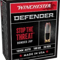 Winchester Ammo S10MMPDB Defender  10mmAuto 180gr Bonded Jacket Hollow Point 20 Per Box/10 Case