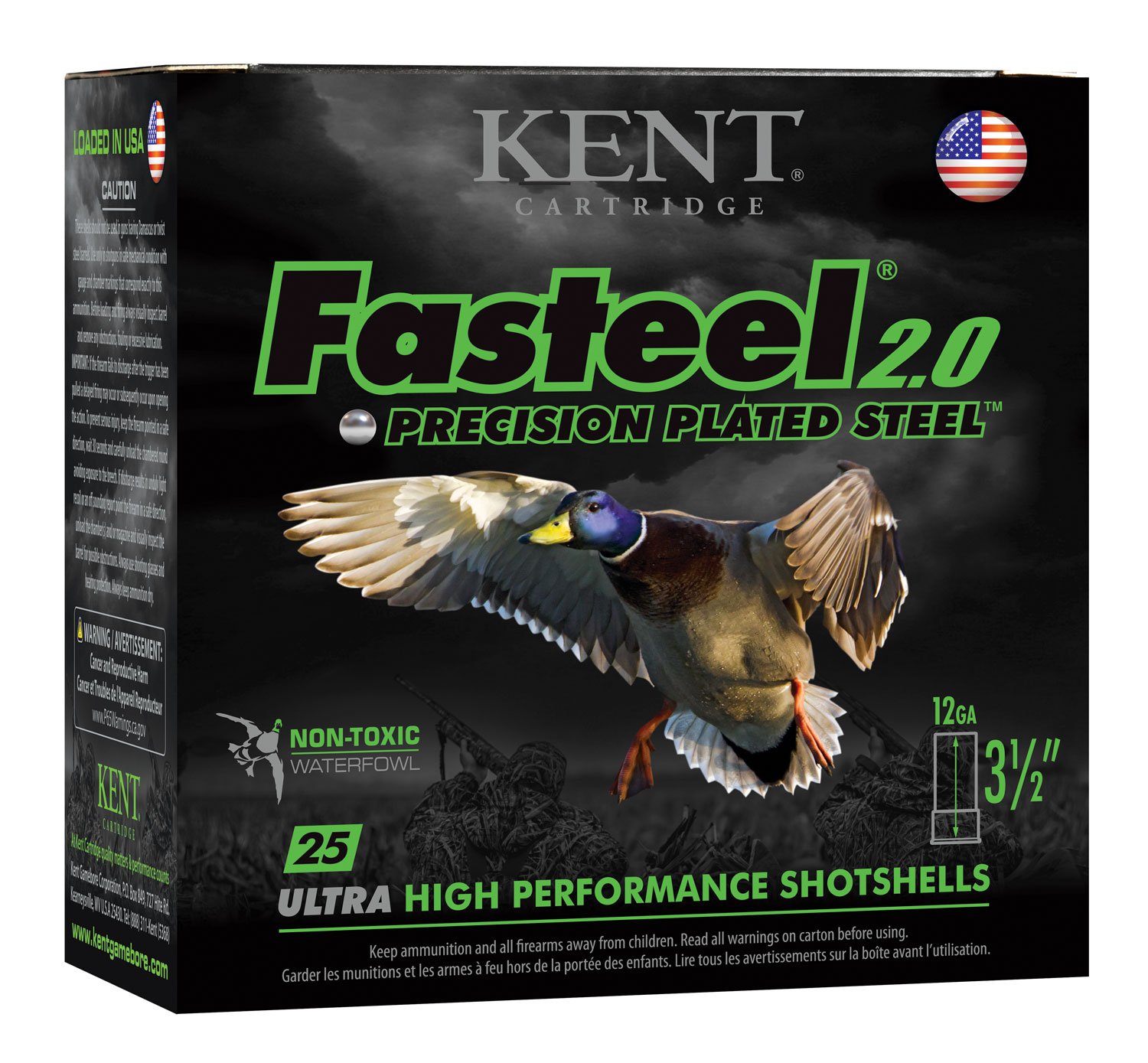 Kent Cartridge K1235FS404 Fasteel 2.0 12 Gauge 3.50" 1 3/8 oz 4 Shot 25 Per Box/ 10 Case