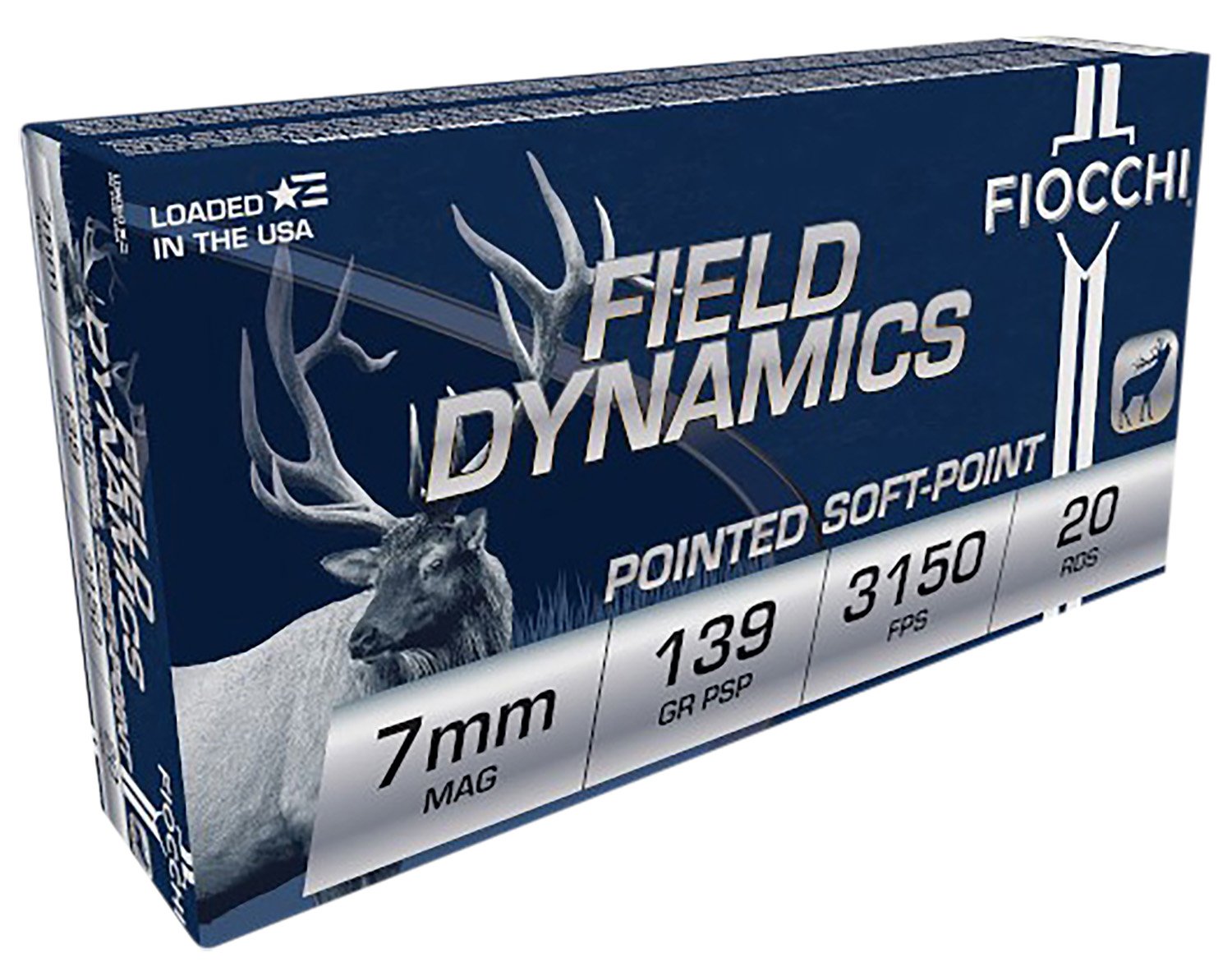 Fiocchi 7RMA Field Dynamics 7mmRemMag 139gr Pointed Soft Point 20 Per Box/10 Case