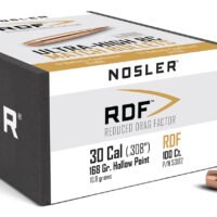 Nosler 53182 RDF Match 30Cal 168gr Hollow Point Boat Tail 100/Box