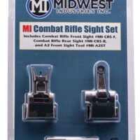 Midwest Industries MICRSSET Combat Rifle Sight Set  Black Flip Up Front & Rear for AR-15, M16, M4