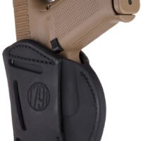 1791 Gunleather 4WH5SBLR 4-Way IWB/OWB 05 Stealth Black Leather Belt Clip Fits S&W M&P/Springfield XD/Glock 17/HK VP9