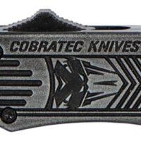 CobraTec Knives SSWCTK1SDNS CTK-1  Small 2.75" OTF Drop Point Plain D2 Steel Blade/Black Stonewashed Aluminum Handle Features Glass Breaker Includes Pocket Clip