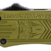CobraTec Knives SODCTK1STNS CTK-1 Small 2.75" OTF Tanto Plain D2 Steel Blade/OD Green Aluminum Handle Features Glass Breaker Includes Pocket Clip