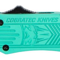 CobraTec Knives STFCTK1SDS CTK-1 Small 2.75" OTF Drop Point Part Serrated D2 Steel Blade/ Tiffany Blue Aluminum Handle Features Glass Breaker Includes Pocket Clip
