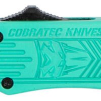 CobraTec Knives STFCTK1STNS CTK-1  Small 2.75" OTF Tanto Plain D2 Steel Blade/Tiffany Blue Aluminum Handle Features Glass Breaker Includes Pocket Clip