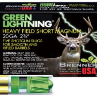 Brenneke SL202HFSGL Green Lightning Heavy Field Short Magnum 20Gauge 2.75" 1oz Slug Shot 5 Per Box/50 Case