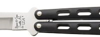 BEAR & SON BUTTERFLY KNIFE - 3.58" BLACK/SS CLIP POINT