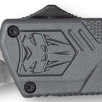 CobraTec Knives GYCTLWDNS Lightweight  3.25" OTF Drop Point Plain D2 Steel Blade/Gray Aluminum Handle Includes Pocket Clip