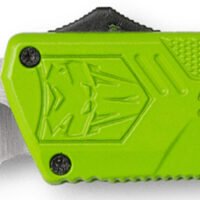 CobraTec Knives ZBGCTLWDNS Lightweight 3.25" OTF Drop Point Plain D2 Steel Blade/Zombie Green Aluminum Handle Includes Pocket Clip