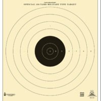 Action Target SR1100 Sighting Military Bullseye Tagboard Hanging 100 yds 21" x 21" Black/White 100 Per Box