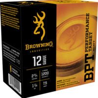 Browning Ammo B193621227 BPT Performance Target Heavy 12Gauge 2.75" 1 1/8oz 7.5Shot 25 Per Box/10 Case