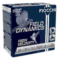 Fiocchi 12HV4 Field Dynamics High Velocity 12Gauge 2.75" 1 1/4oz 4Shot 25 Per Box/10 Case