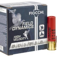 Fiocchi 28HV8 Field Dynamics High Velocity 28Gauge 2.75" 3/4oz 8Shot 25 Per Box/10 Case