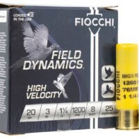 Fiocchi 203HV8 Field Dynamics High Velocity 20Gauge 3" 1 1/4oz 8Shot 25 Per Box/10 Case