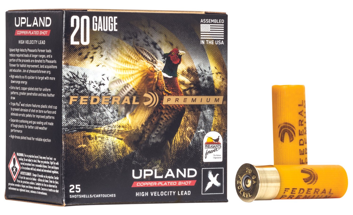 Federal PF2046 Premium Wing-Shok Pheasant Forever High Velocity 20Gauge 2.75" 1oz 6Shot 25 Per Box/10 Case