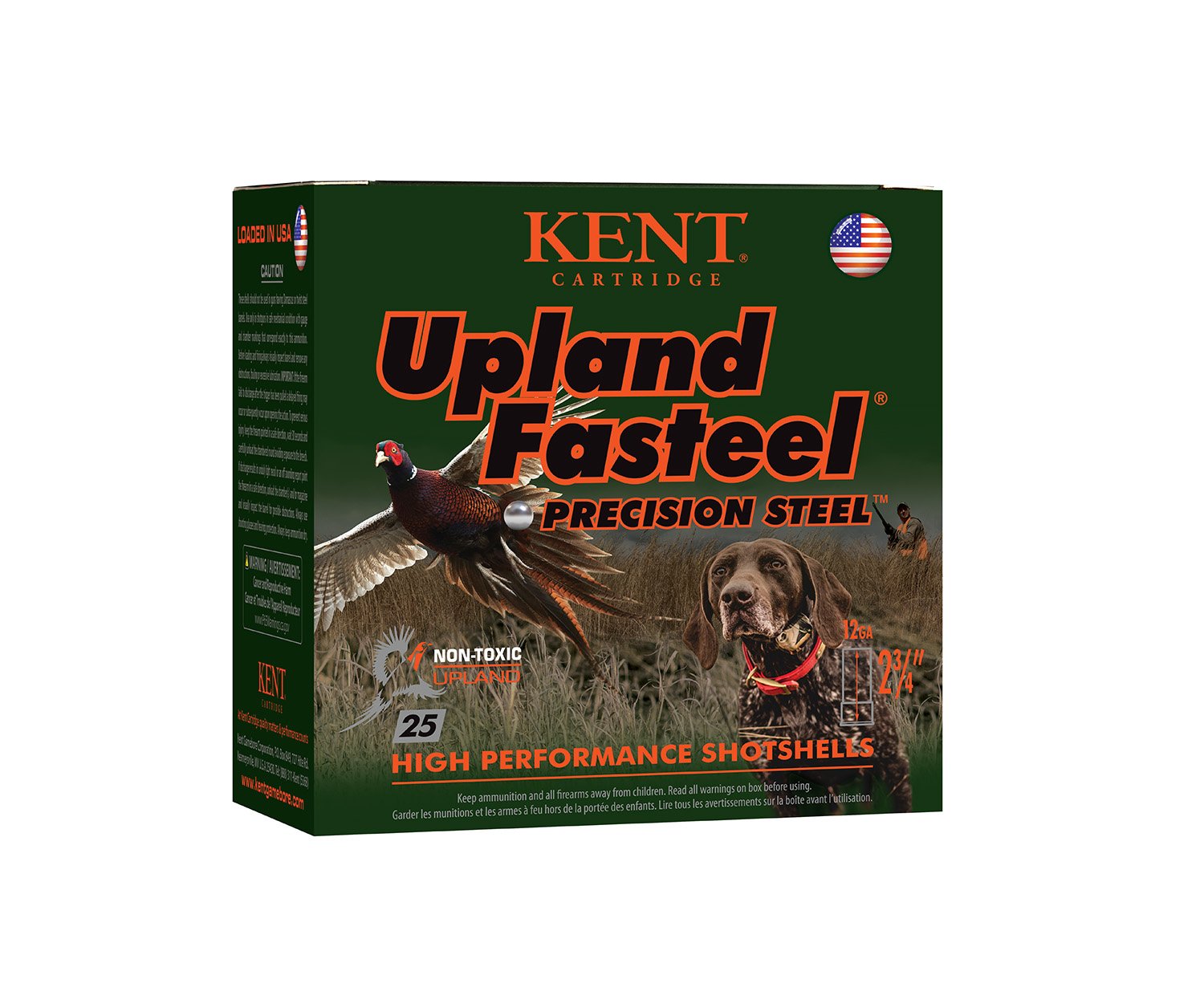 Kent Cartridge K122US326 Upland Fasteel 12Gauge 2.75" 1 1/8oz 6Shot 25 Per Box/10 Case