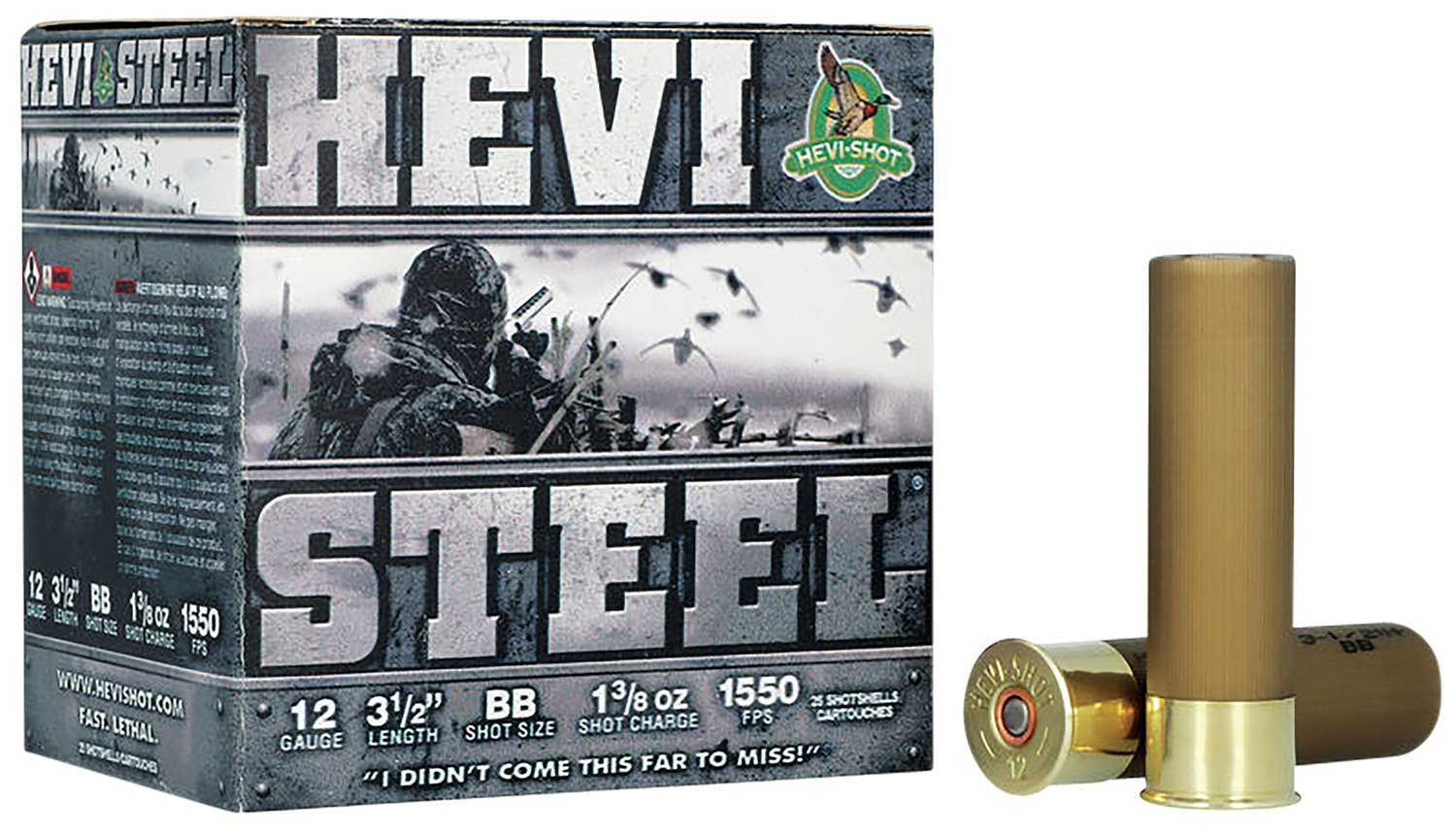 HEVI-Shot HS65088 HEVI-Steel 12Gauge 3.50" 1 3/8oz BBShot 25 Per Box/10 Case