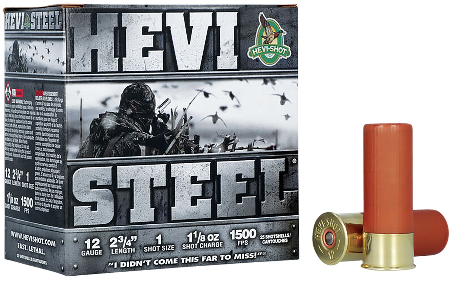 HEVI-Shot HS61221 HEVI-Steel 12Gauge 2.75" 1 1/8oz 1Shot 25 Per Box/10 Case