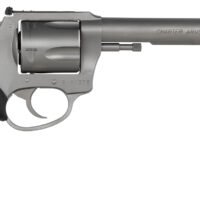 Charter Arms 74460 Bulldog Target Large 44 Special, 5 Shot 6" Matte Stainless Steel Barrel, Cylinder & Frame w/Black Finger Grooved Rubber Grip