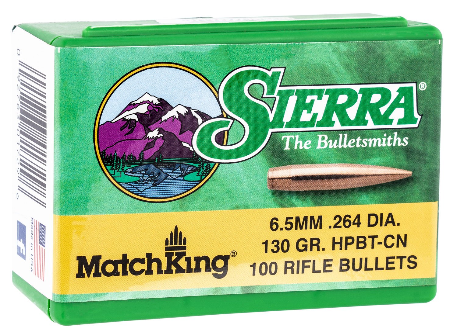 Sierra 1729 MatchKing 6.5Creedmoor 130gr Hollow Point Boat Tail 100/Box