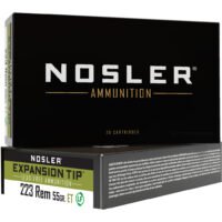 Nosler Expansion Tip Rifle Ammunition 223 Rem. 55 gr. ET SP 20 rd.