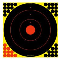 Birchwood Casey 34170 Shoot-N-C Reactive Target Self-Adhesive Paper Black/Yellow/Red 17.25" Bullseye 100 Pack