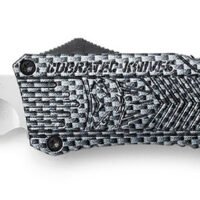 CobraTec Knives LCFCTK1LTNS CTK-1  Large 3.75" OTF Tanto Plain D2 Steel Blade/Carbon Fiber Aluminum Handle Features Glass Breaker Includes Pocket Clip