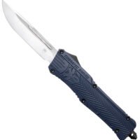 CobraTec Knives LNYCCTK1LDNS CTK-1  Large 3.75" OTF Drop Point Plain D2 Steel Blade/NYPD Blue Aluminum Handle Features Glass Breaker Includes Pocket Clip