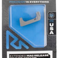 Rival Arms RA72G004D Magazine Release  Extended Silver Aluminum for Glock 43X, 48