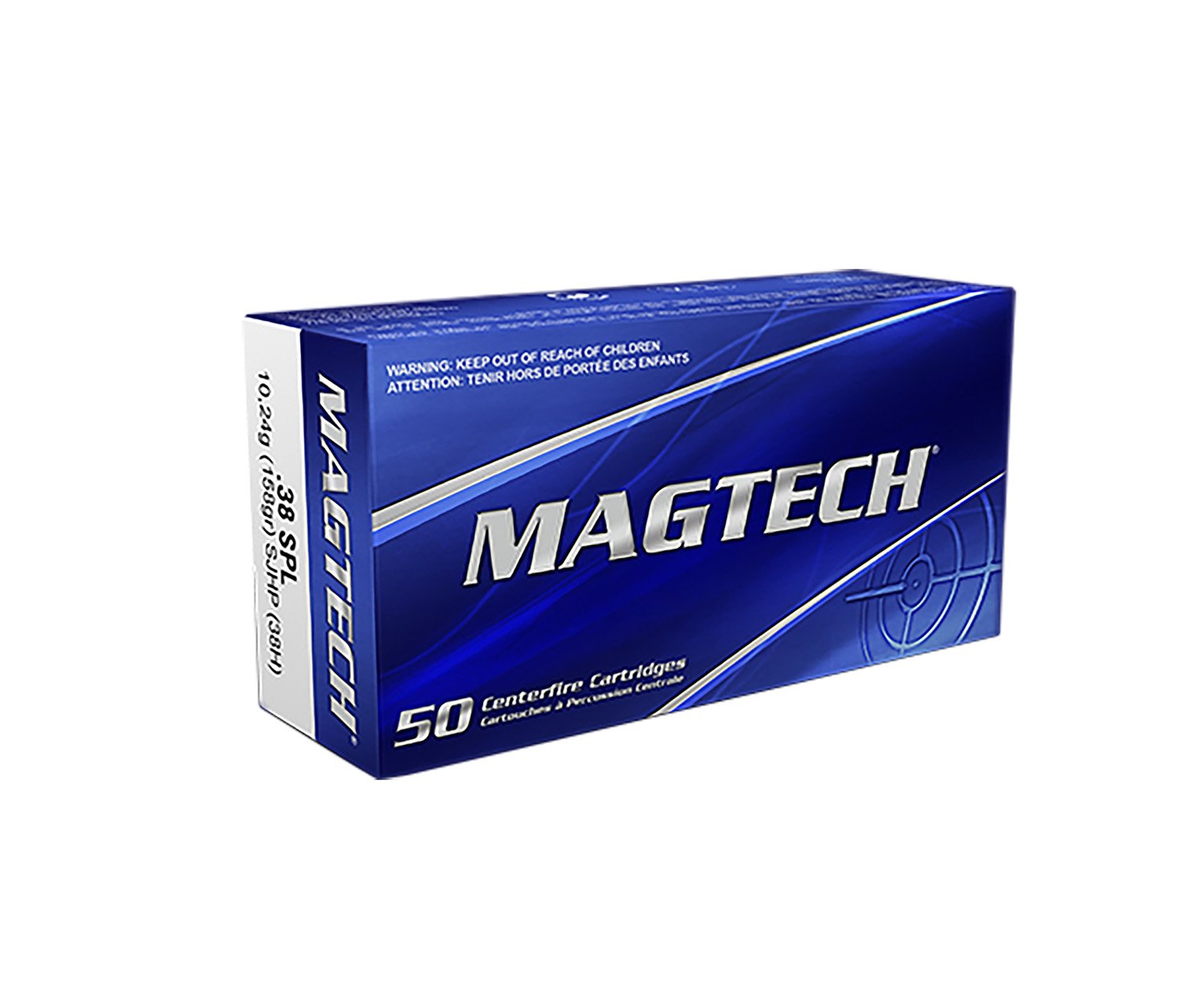 Magtech 38H Range/Training 38Special+P 158gr Semi Jacketed Hollow Point 50 Per Box/20 Case
