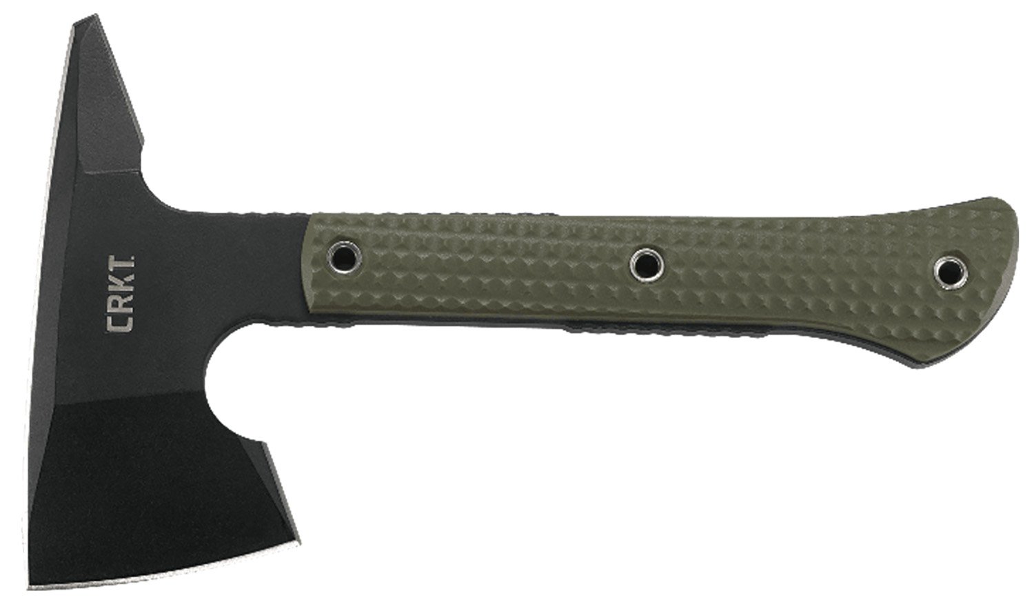 CRKT 2726 Jenny Wren Compact 2.59" Tomahawk w/Spike Plain SK-5 Steel Blade, Green GRN Handle, 10.06" OAL, Includes Sheath