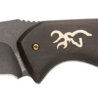 Browning 3220397 Hunter Large 3.63" Fixed Drop Point Plain Black Oxide Stonewashed 440C SS/Blade Brown Jigged Walnut Handle Includes Sheath