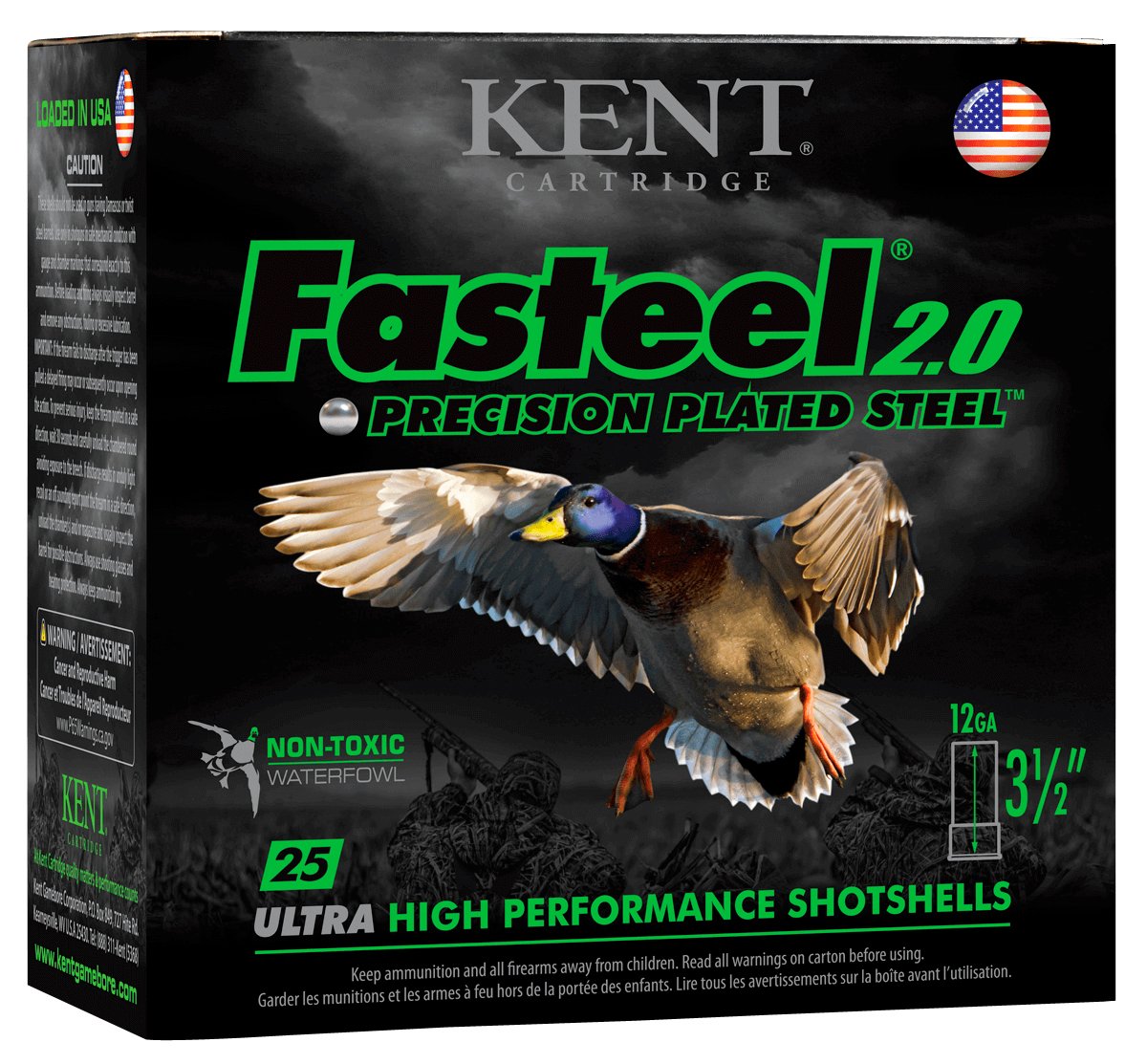 Kent Cartridge K1235FS403 Fasteel 2.0 12 Gauge 3.50" 1 3/8 oz 3 Shot 25 Per Box/ 10 Case