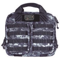 GPS Bags T1413PCG Double +2 Tactical Gray Digital 1000D Nylon Teflon Coating with Visual ID Storage System, Lockable YKK Zippers, MOLLE Webbing & Ammo Storage Pockets Holds UP To 4 Handguns