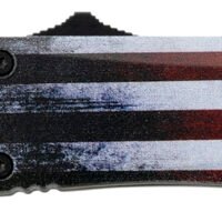 Templar Knife SUS231 Gen II US Flag Small 2.69" OTF Tanto Plain Black Oxide Stonewashed 440C SS Blade, 4.31" US Flag Aluminum Handle, Glass Breaker