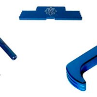 Cross Armory CRG5OKBL 3 Piece Kit Extended Compatible w/Glock 17/19/26/34 Gen5 Blue Anodized Steel/Aluminum