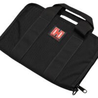 Hornady 99117 Pistol Case Soft Black/Red Holds 1 Handgun Cordura