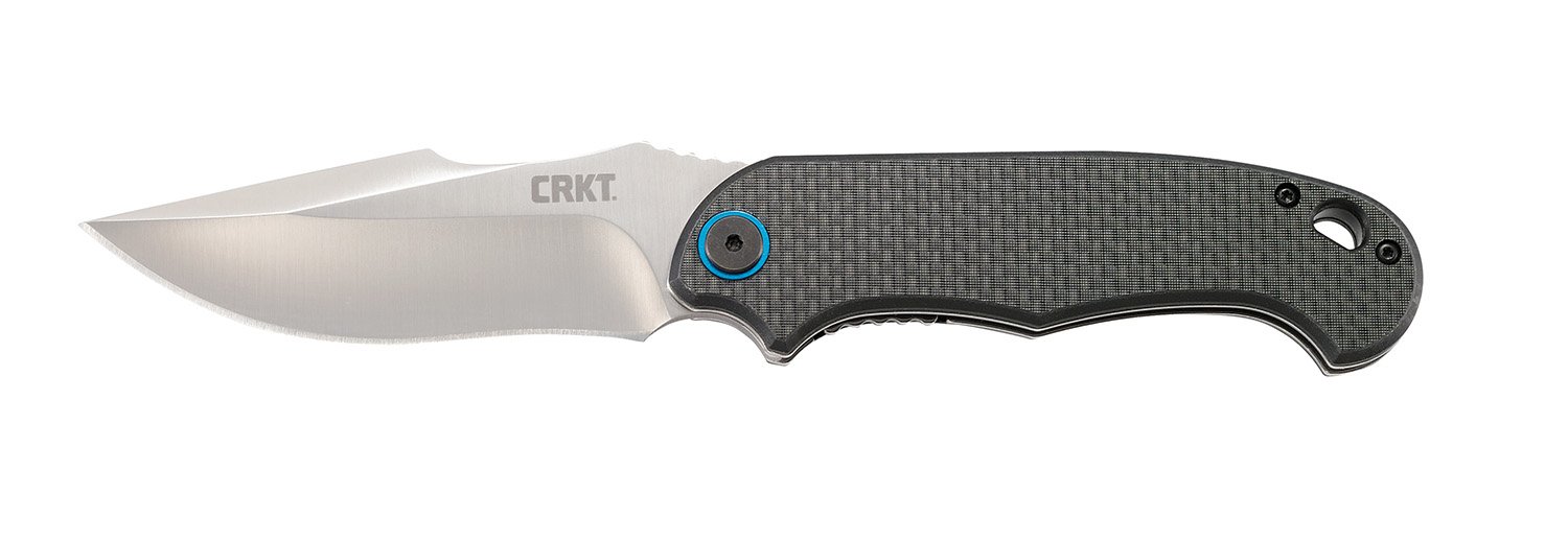 CRKT 7920 P.S.D. 3.63" Folding Plain Satin 4116 Stainless Steel Blade/ Black Carbon Fiber/G10 Handle Includes Pocket Clip