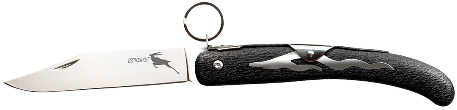 Cold Steel CS20KK Kudu 4.25" Folding Plain Mirror Polished 5Cr15MoV SS Blade/ Black Woodgrain Zy-Ex Handle