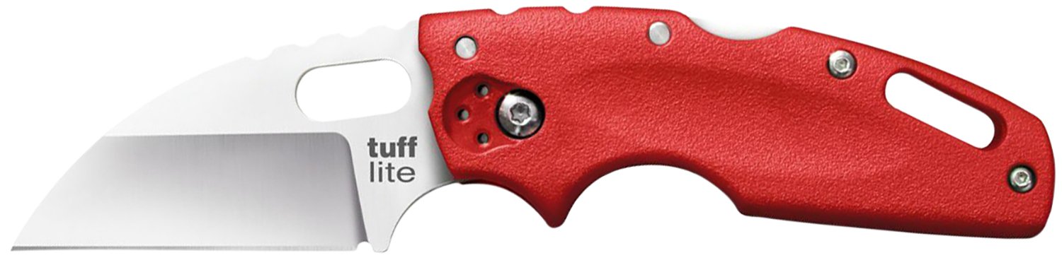 Cold Steel CS20LTR Tuff Lite 2.50" Folding Clip Point Plain AUS-8A SS Blade/Red Griv-Ex Handle Includes Pocket Clip
